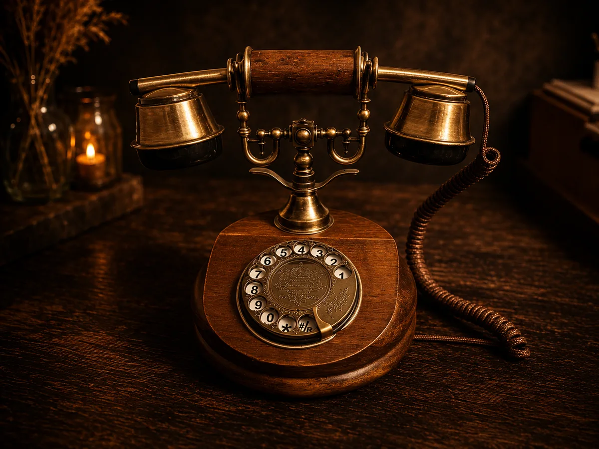 Nostalgisches Telefon als Audio-Gästebuch